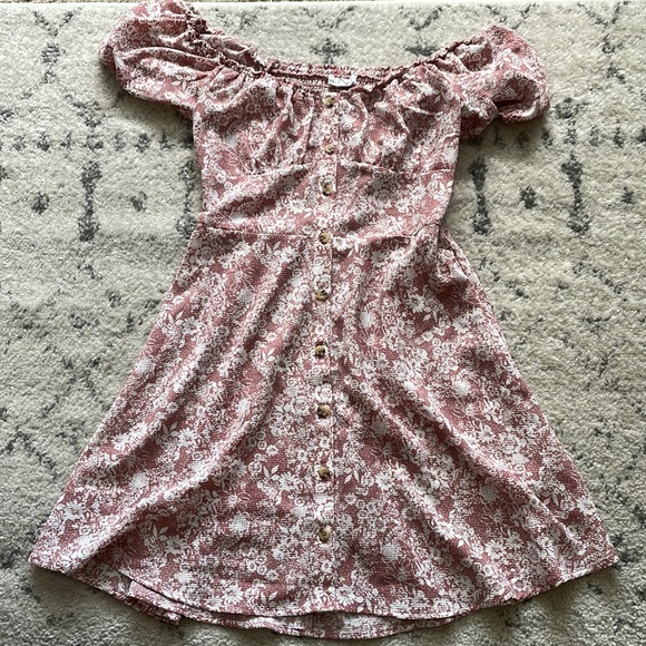 Pink Over the Shoulder Dress - Picture 1 of 6